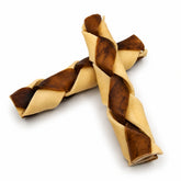 6 inch camel and buffalo skin braided stick dog chew