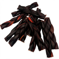 Multiple braided beef collagen sticks showing braid texture – long-lasting dog chews