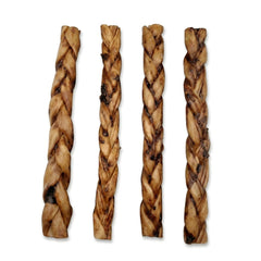 Natural braided collagen dog chew liver glazed