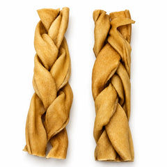 Rawhide free goat skin braided dog chew