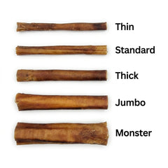 6 inch bully sticks size variation 