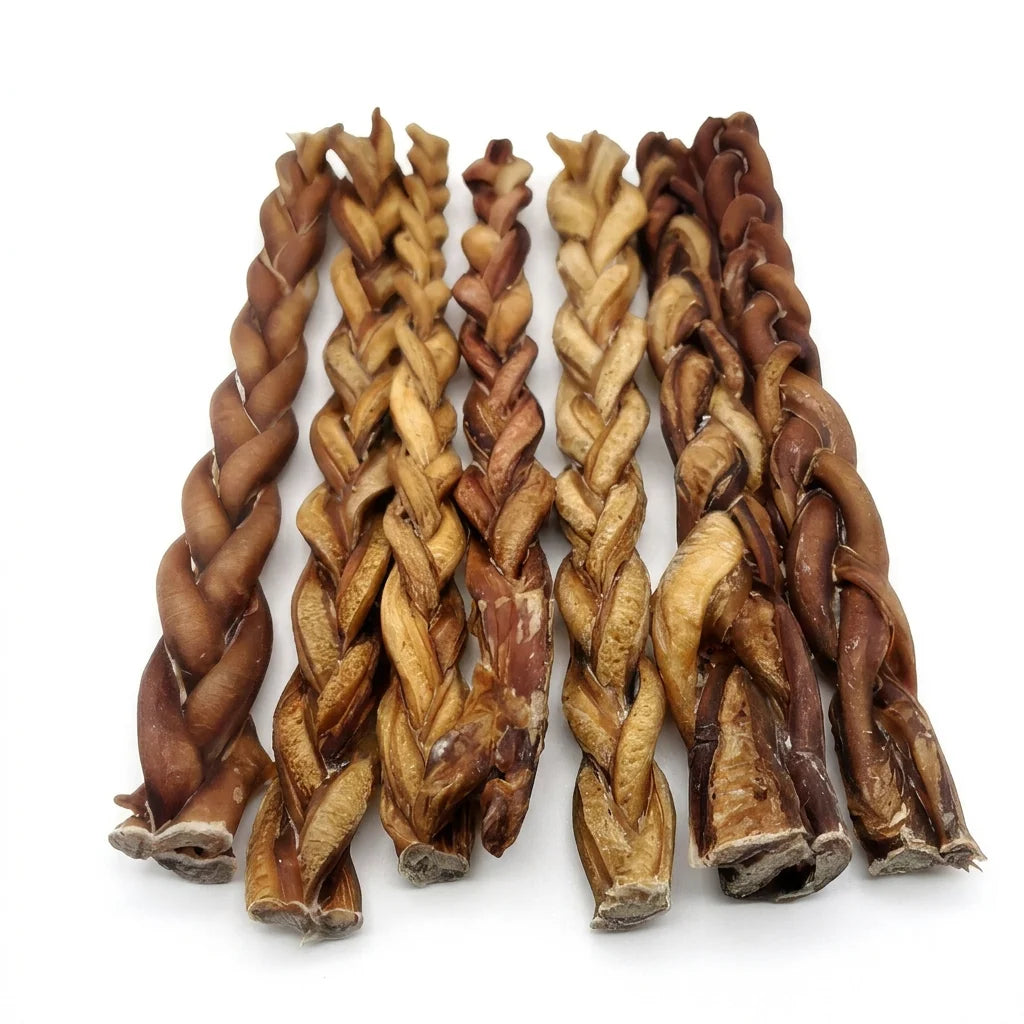 Munchie Bones Natural Braided bully stick 12 inch 