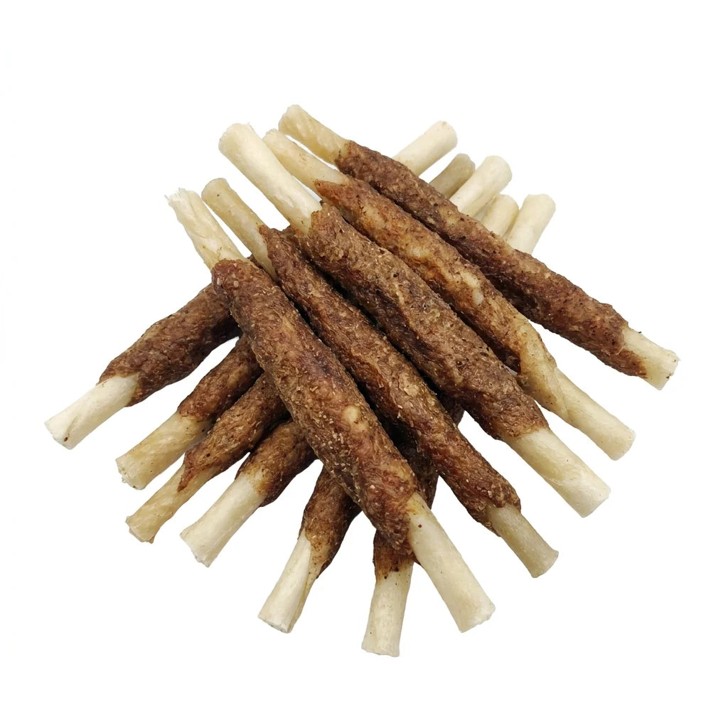Beef collagen chew with real minced chicken