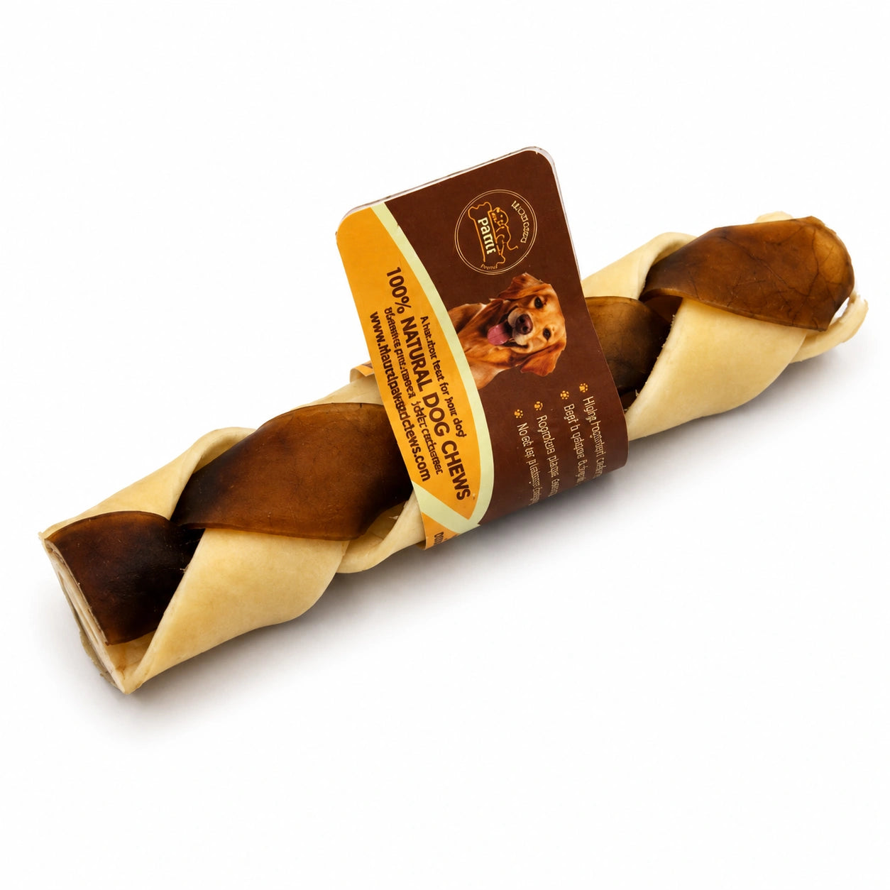 Braided camel and buffalo skin dog treat