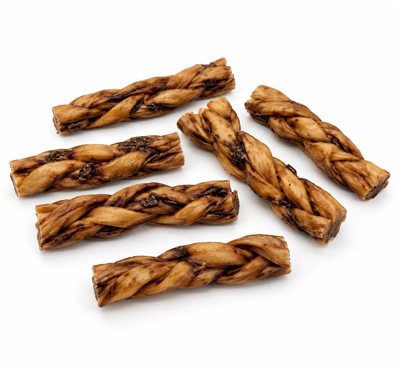Liver dipped braided collagen stick dog chew