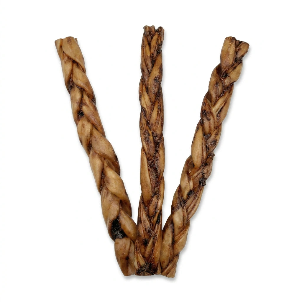 Liver glazed braided collagen stick natural dog treat