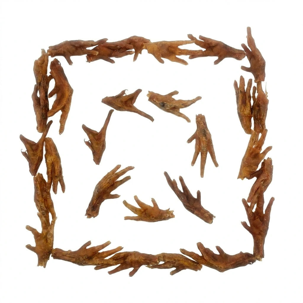 Split chicken feet for dogs (small) – single-ingredient crunchy chew treats