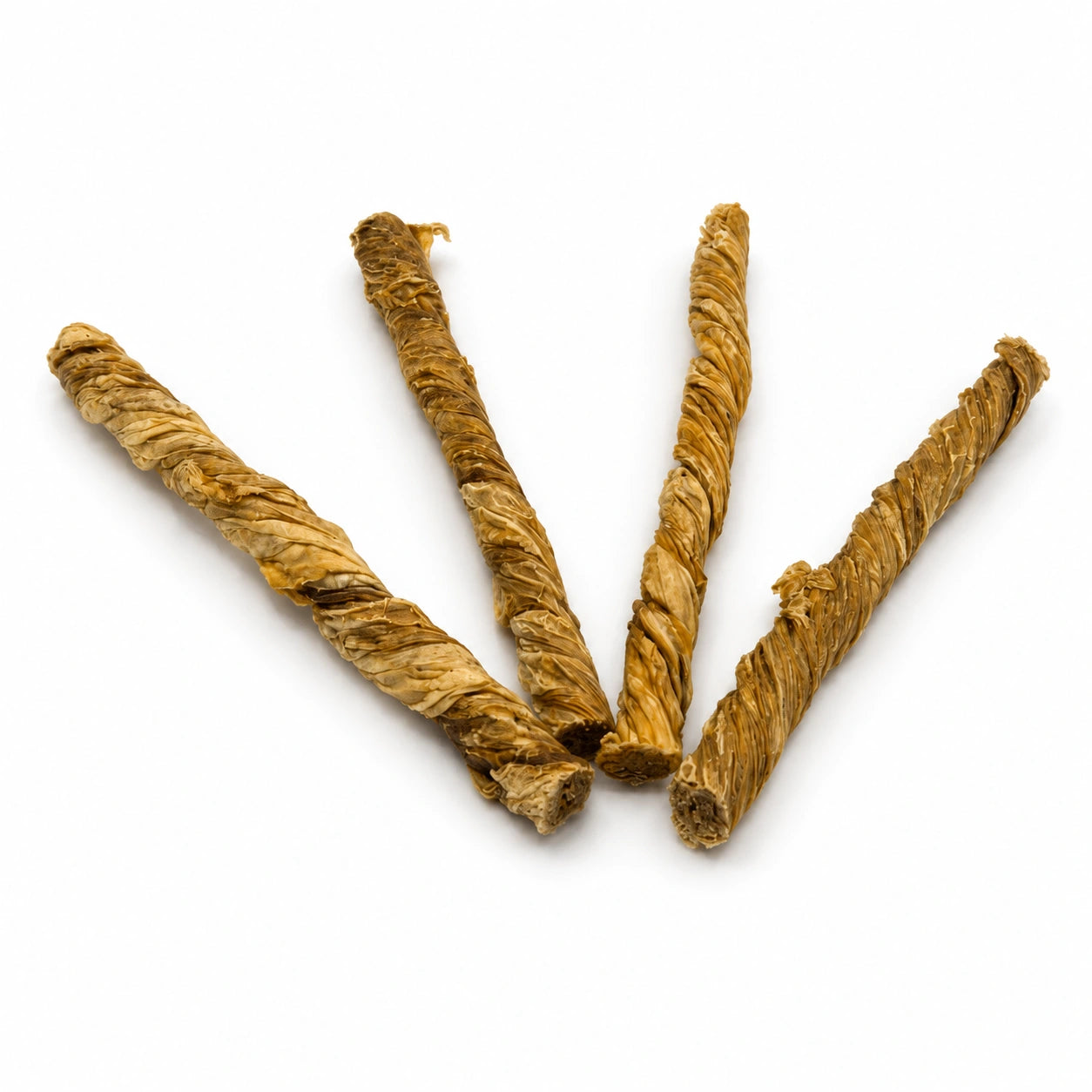 Twisted buffalo bladder stick for dogs