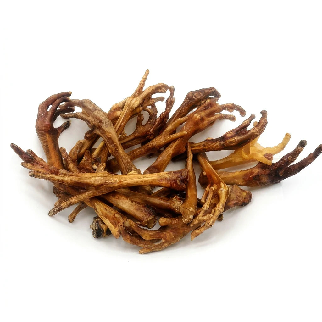 Multi-pack whole chicken feet dog treats – single-ingredient crunchy treats for all breeds